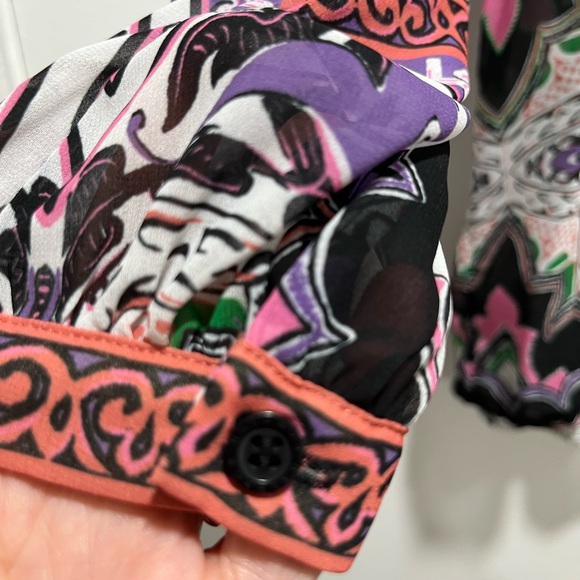 Hale Bob Women’s Tunic Open Sleeves Sheer Large - Picture 5 of 9